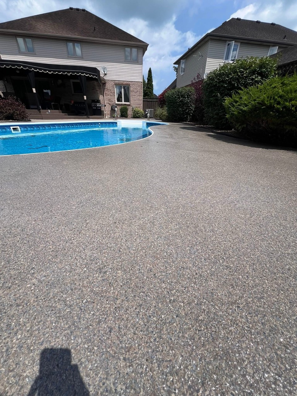 Coated pool deck and patio