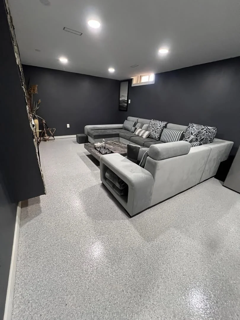 Basement epoxy flooring in Windsor